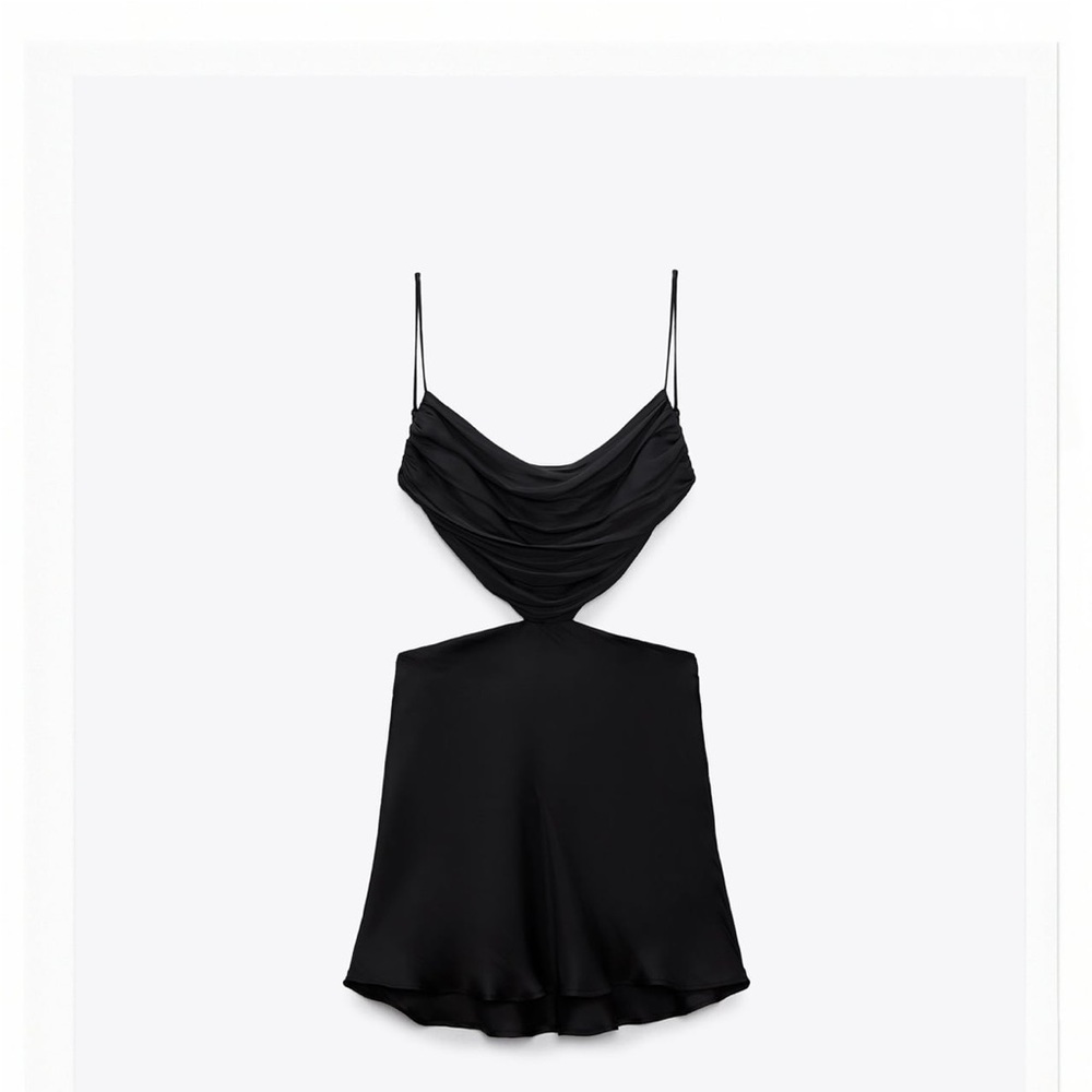 ZARA BLACK CUT OUT DRAPE DRESS